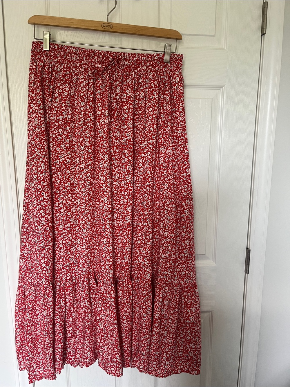 torrid Red Floral Tiered Maxi Skirt